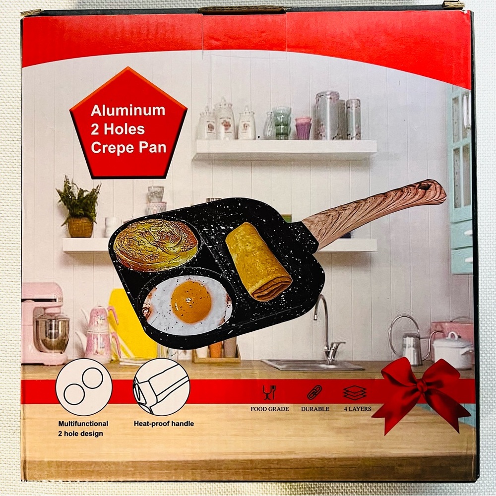 Non-Stick Black Cooking Pan with Wooden Handle